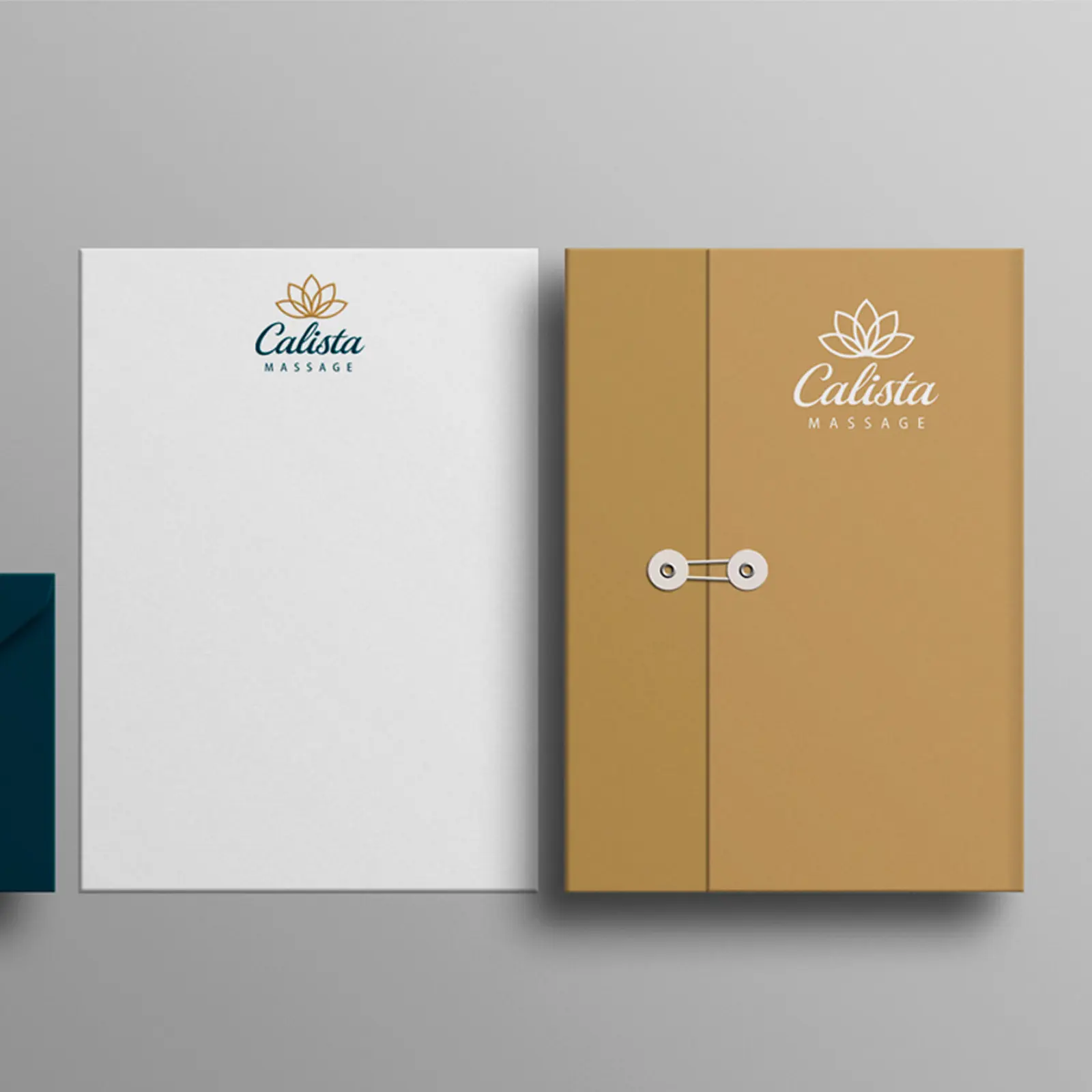 Papeterie de marque Calista Massage - identité visuelle, graphiste Nancy