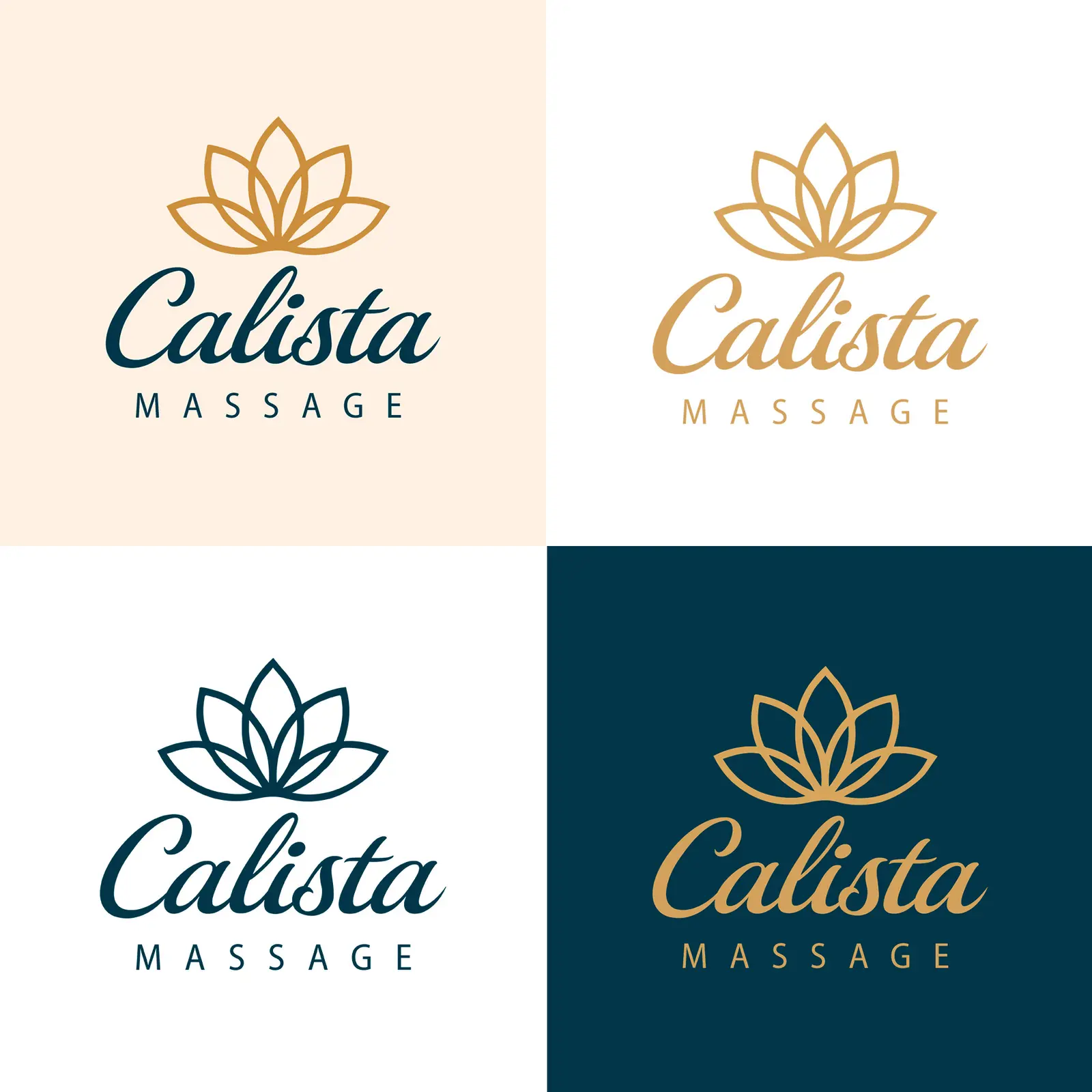 Logotype Calista Massage - identité bien-être douce, graphiste Nancy
