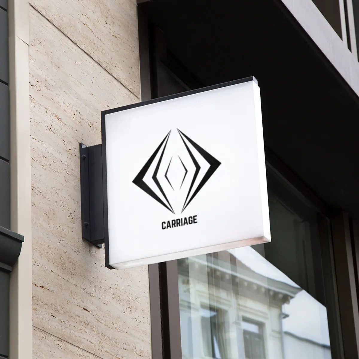 Enseigne lumineuse Carriage VTC - signalétique de marque premium, graphiste Nancy