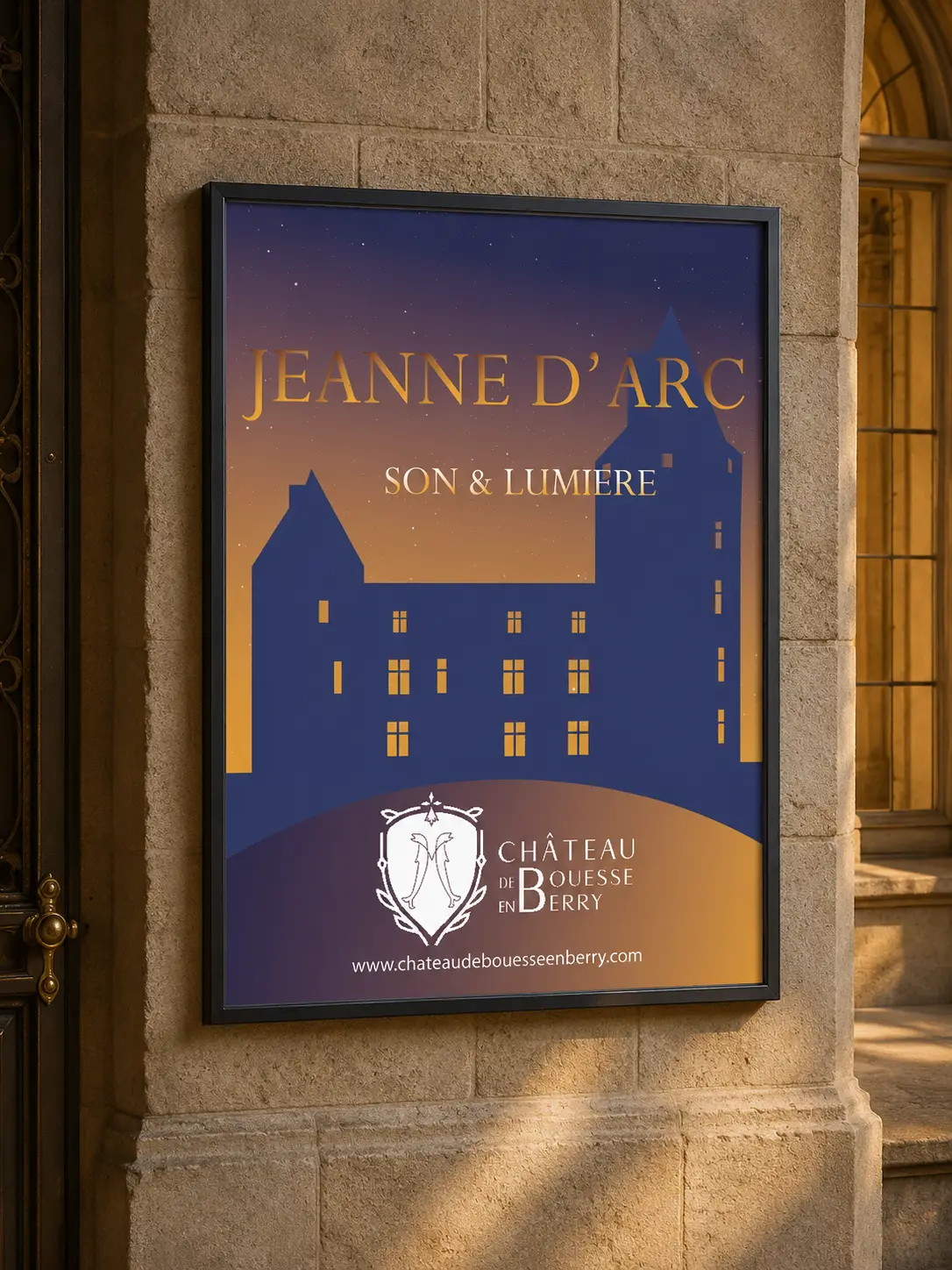 Affiche événementielle Jeanne d'Arc Château de Bouesse - design print